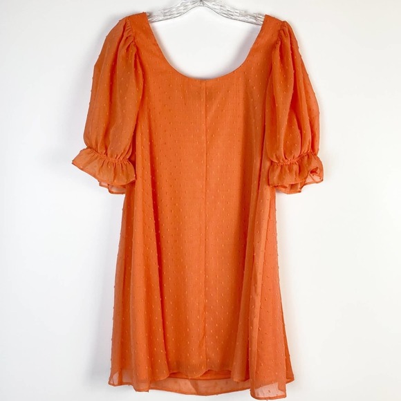 ASOS DESIGN SWISS DOT MINI DRESS CORAL - Picture 5 of 8